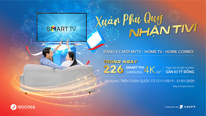 Kho quà “Xuân Phú Quý” gần 3 tỷ đồng dành cho khách hàng lắp đặt truyền hình VNPT